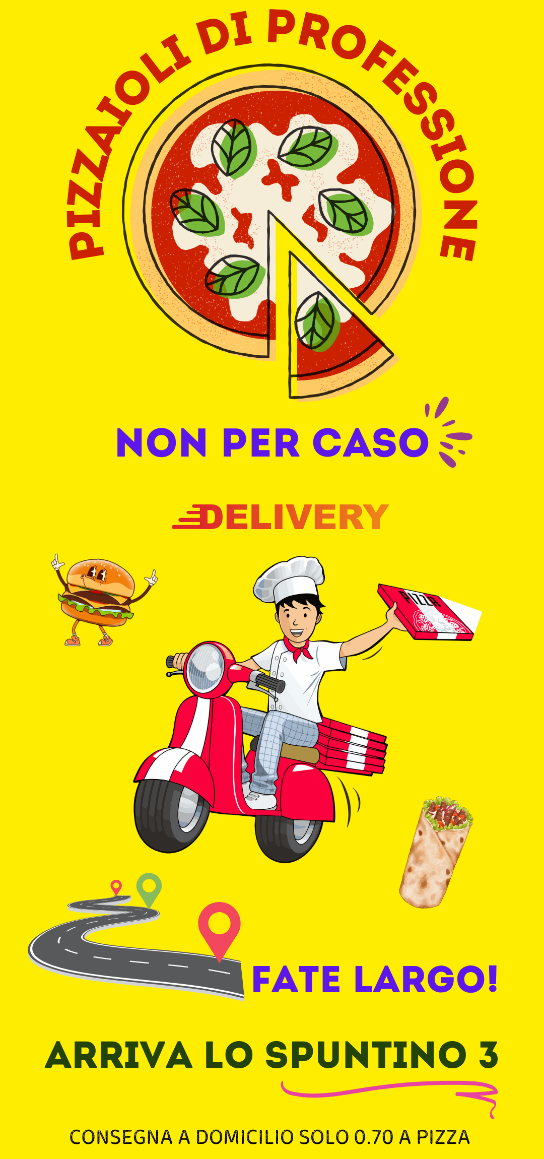 Consegna a domicilio solo 0.70 per pizza. Lo Spuntino 3 a Genova Sampierdarena